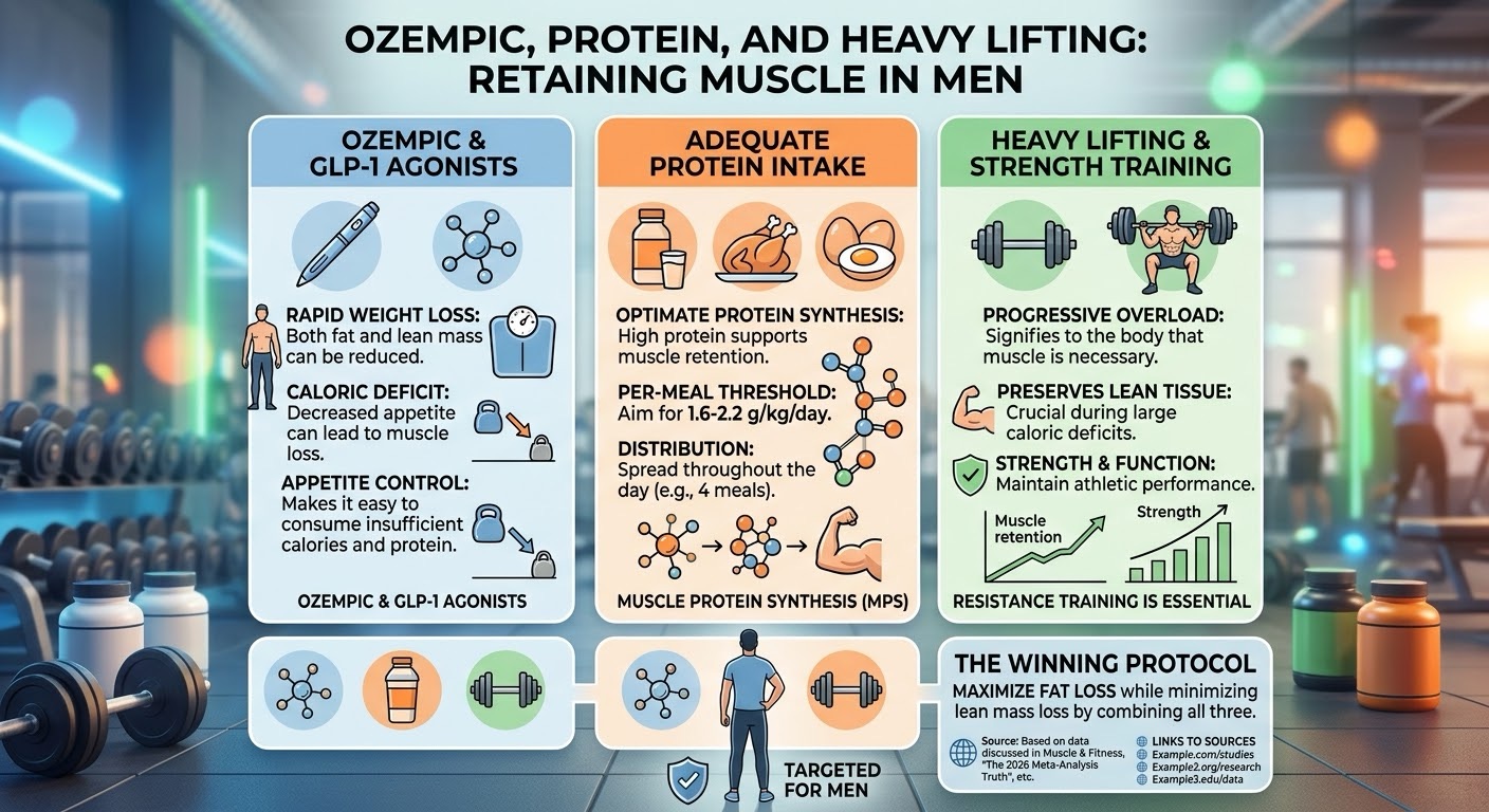 Ozempic, Protein, and Heavy Lifting: The Male Guide to Sparing Muscle on GLP-1s
